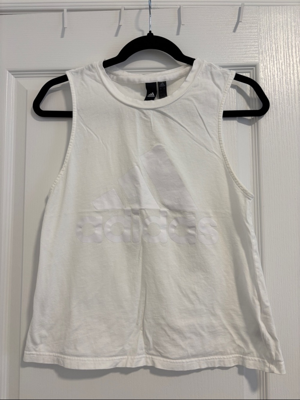 Adidas White Tonal Logo Sleeveless Tank